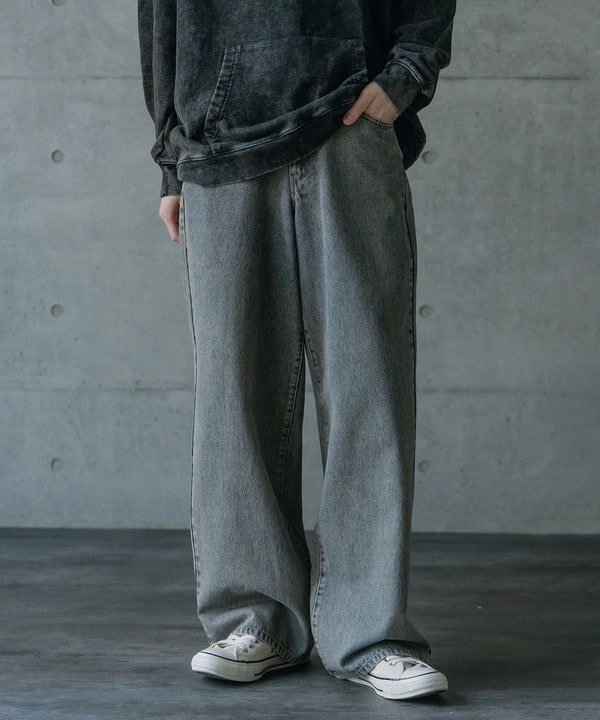 ラトルトラップ（RATTLE TRAP）/12ozスラブデニム5ポケットワイドストレートパンツ