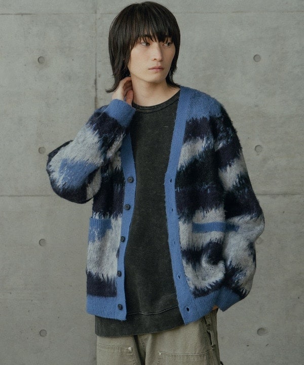 ラトルトラップ（RATTLE TRAP）/カモフラ風Wジャガードカーディガン