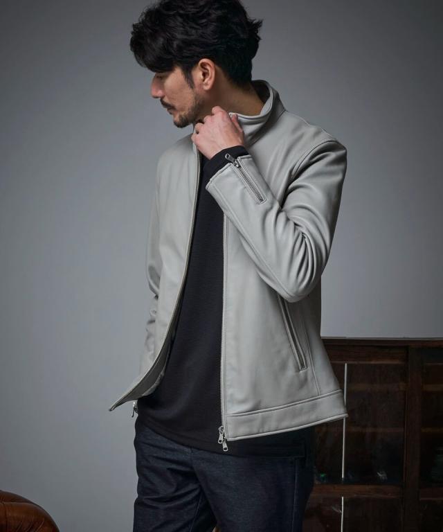 Tete homme ライダースジャケット ラムレザー シングル サイズM