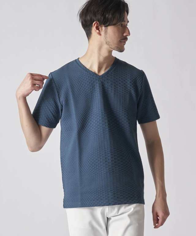 テットオム(TETE HOMME)/ブリスタージャガードVネックTシャツの通販は