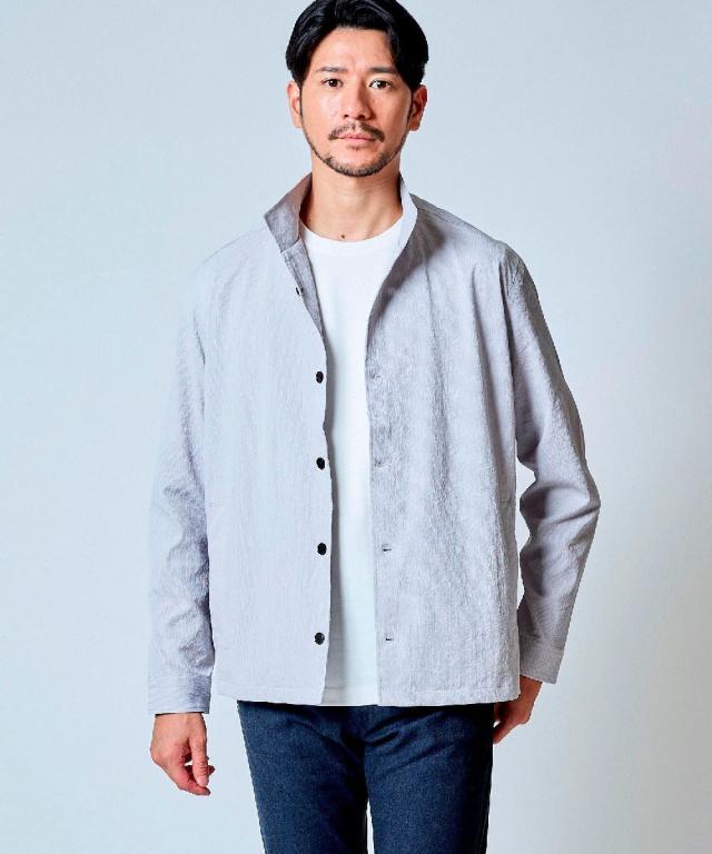 テットオム（TETE HOMME）/ドライタッチ シュリンクストライプシャツブルゾン