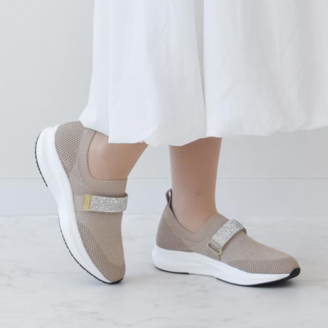 ブリジット バーキン（Bridget Birkin）/Bridget Birkin◆5cmヒール◆ベルトストーンニットスニーカー