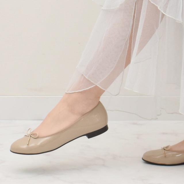 ブリジット バーキン（Bridget Birkin）/Bridget Birkin◆1．5cmヒール◆ラウンドトゥリボンレインフラットパンプス