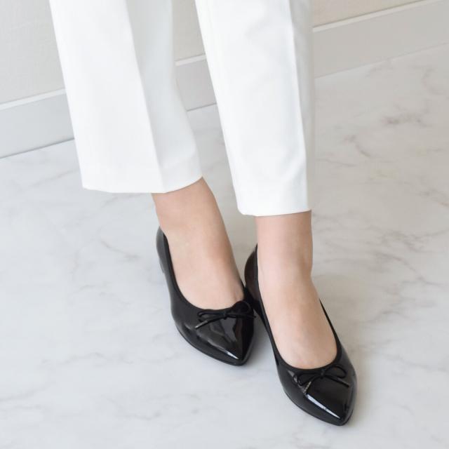ブリジット バーキン（Bridget Birkin）/Bridget Birkin◆1．5cmヒール◆ポインテッドリボンレインフラットパンプス_3