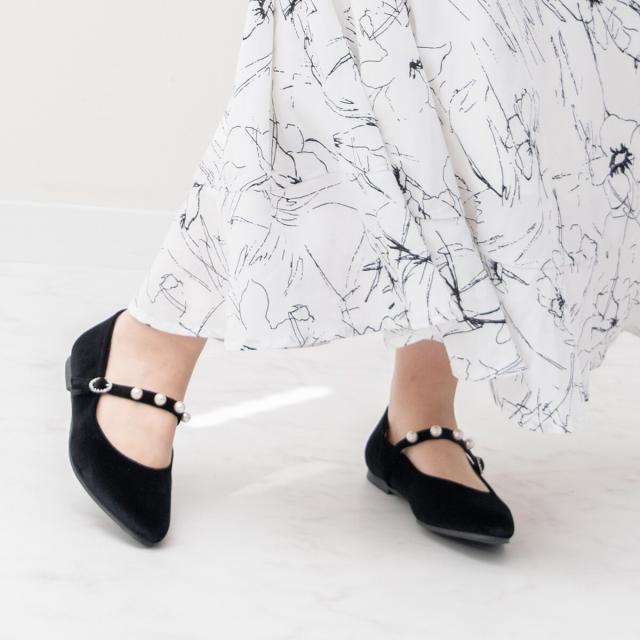 ブリジット バーキン（Bridget Birkin）/Bridget Birkin◆1．5cmヒール◆パールストラップメリージェーンパンプス