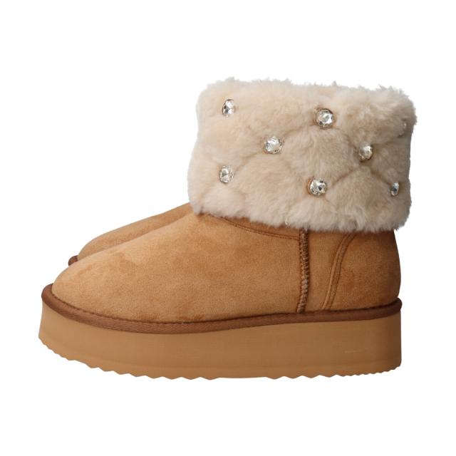 ブリジット バーキン（Bridget Birkin）/Bridget Birkin◆2cmヒール◆キルティングスタッズムートンブーツの通販は