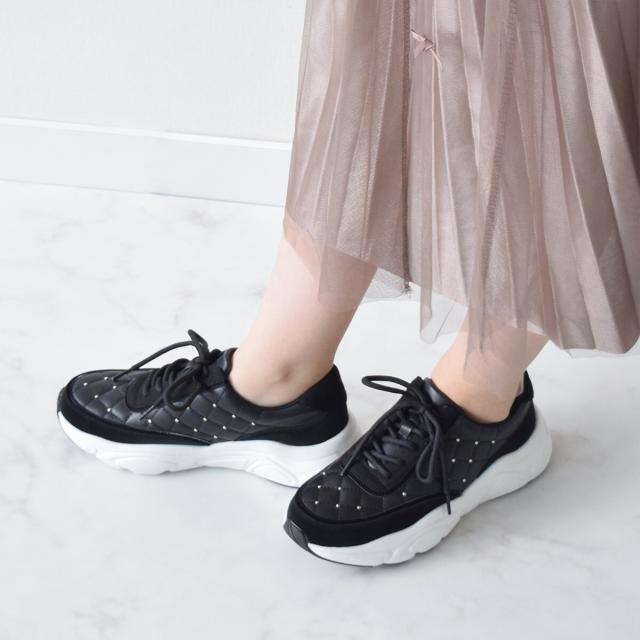 ブリジット バーキン（Bridget Birkin）/Bridget Birkin◆5cmヒール◆キルティングスタッズスニーカー