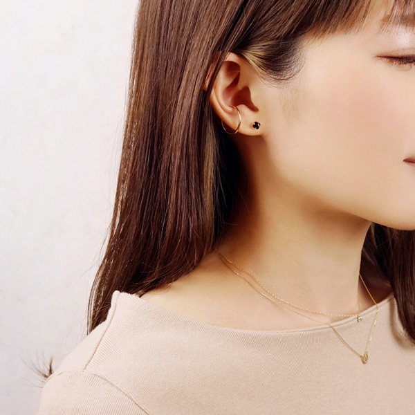 テイクアップ ピュア（TAKE−UP pure）/[ セカンドピアス] K18リリィカットオニキスピアス( YG)_4