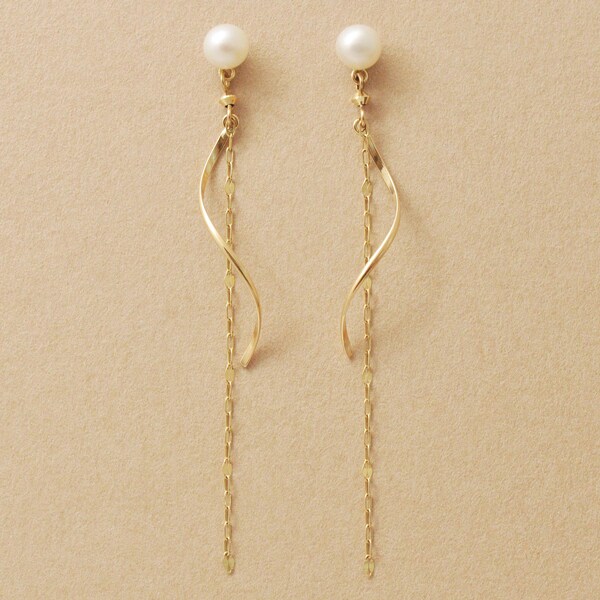 テイクアップ ピュア（TAKE−UP pure）/K18・K10 タンスイパール ヒネリ ロングスイングピアスの通販は 16,280円