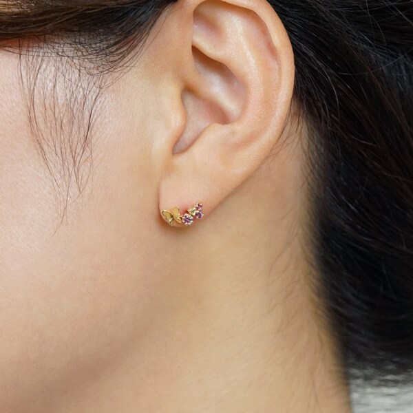 TAKE-UP pure テイクアップピュア バタフライモチーフ ピアス テイクアップ ピュア（TAKE−UP pure）/【 Solo Pierce】K18