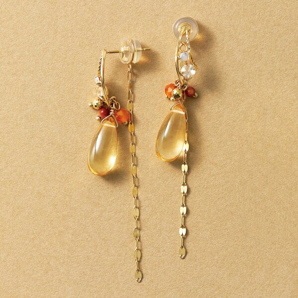 テイクアップ ピュア（TAKE−UP pure）/ K18・K10 シトリン 2wayスイングピアス グロッシー