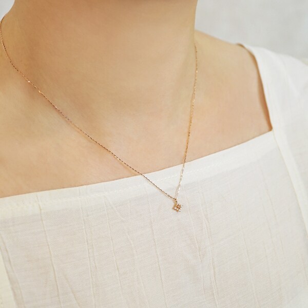 K10ダイヤモンド ソリテールネックレス( WG)／テイクアップ ピュア