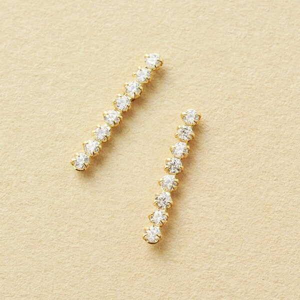 テイクアップ ピュア（TAKE−UP pure）/【Lively】K10 タテバー ワンポイントピアス( YG)