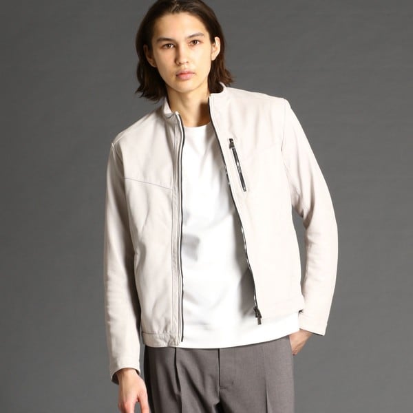 ムッシュニコル/シープレザーライダースブルゾン