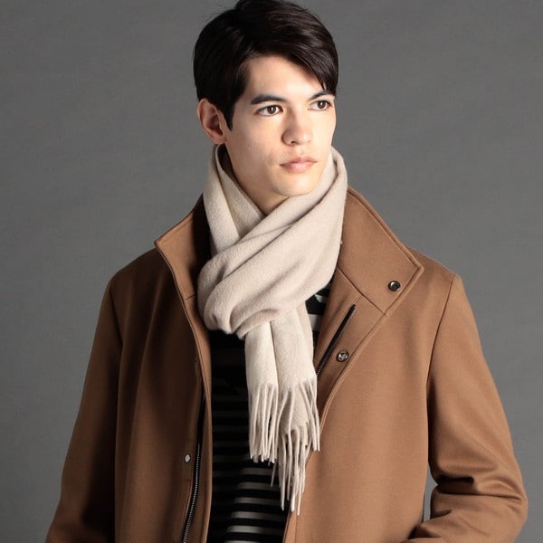 ムッシュニコル/カシミヤブレンド　チェックマフラー