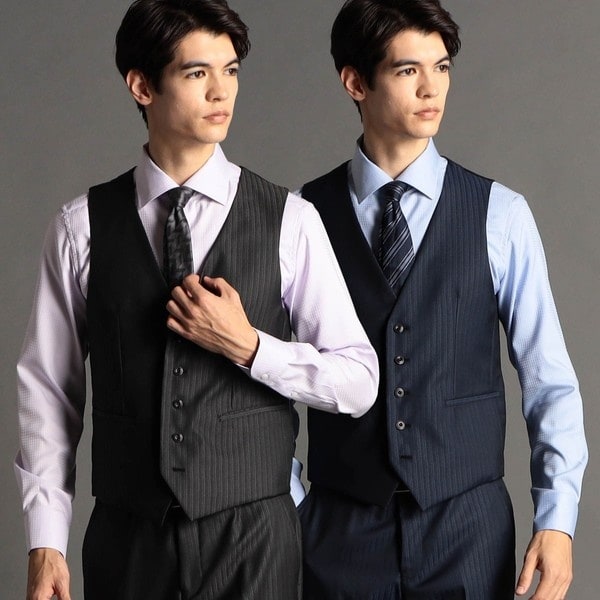 ムッシュニコル（MONSIEUR NICOLE）/ドビーストライプ リバーシブルベスト