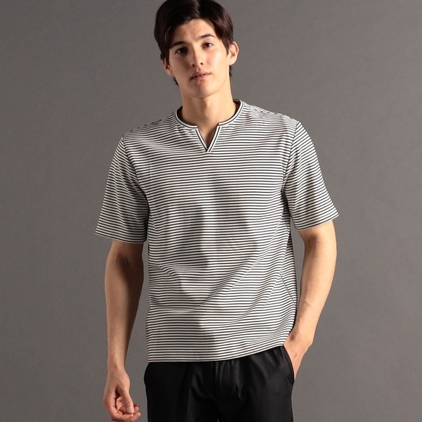 ムッシュニコル（MONSIEUR NICOLE）/グログランボーダー キーネックTシャツの通販は 10,672円