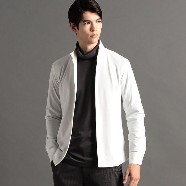 ムッシュニコルエクストラ（MONSIEUR NICOLE ex/tra）/【ex/tra】トリコットジャカード スタンドカラーシャツ