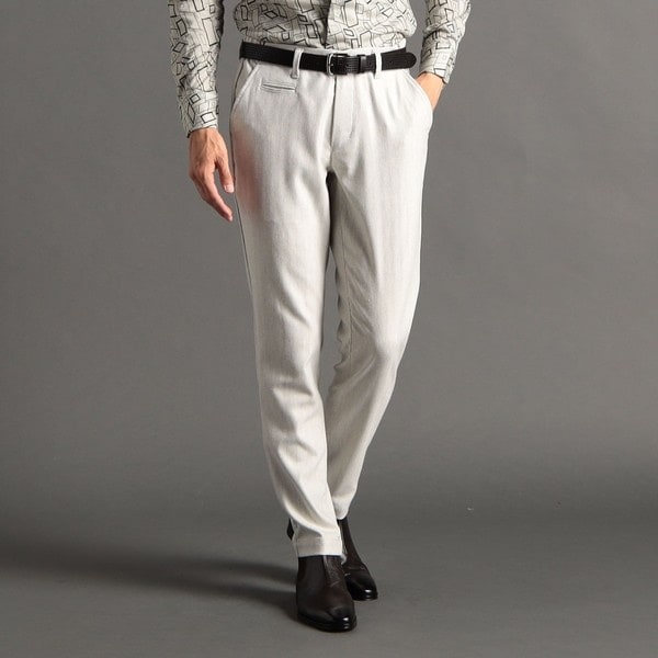 ムッシュニコルエクストラ（MONSIEUR NICOLE ex/tra）/【ex/tra】ウールストレッチヘリンボン トラックパンツ