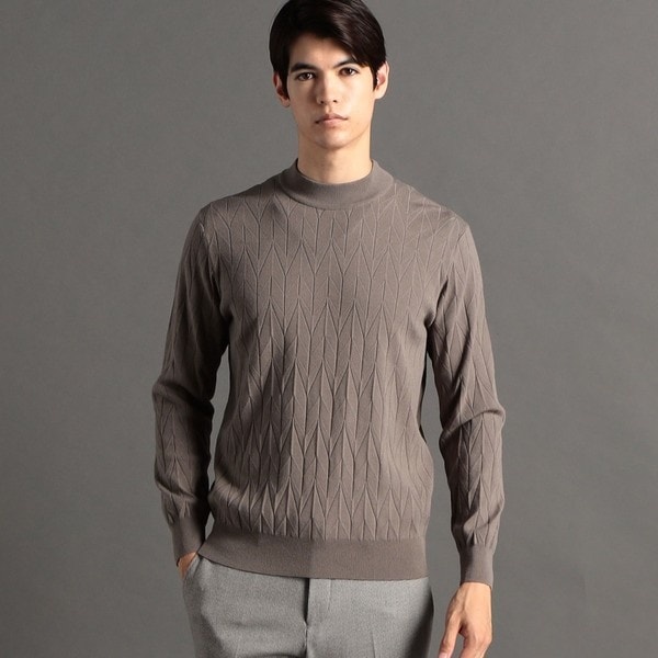 ムッシュニコルエクストラ（MONSIEUR NICOLE ex/tra）/【ex/tra】ジオメトリックプリーツ クルーネックニット