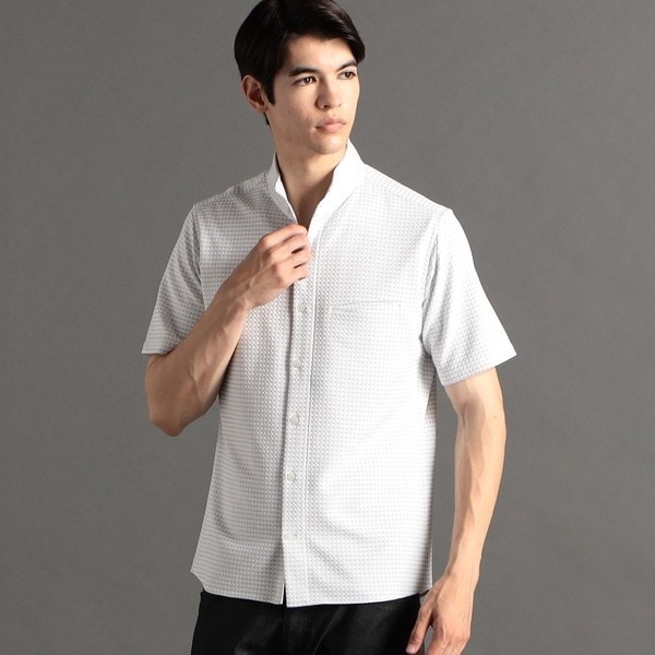 ムッシュニコルエクストラ（MONSIEUR NICOLE ex/tra）/【ex/tra】ギンガムチェック スタンドカラー半袖シャツの通販は