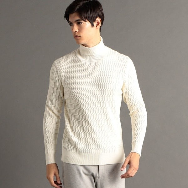 ムッシュニコルエクストラ（MONSIEUR NICOLE ex/tra）/【ex/tra】ケーブル タートルネックニット