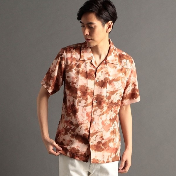 ムッシュニコル（MONSIEUR NICOLE）/ボタニカルプリント オープンカラー半袖シャツ