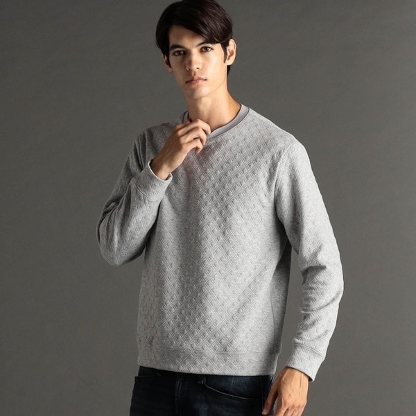 ムッシュニコルエクストラ（MONSIEUR NICOLE ex/tra）/【ex/tra】ダイヤ柄ジャカード クルーネックカットソー