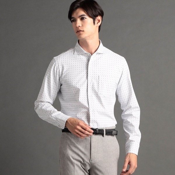 ムッシュニコルエクストラ（MONSIEUR NICOLE ex/tra）/【ex/tra】 ジオメトリック カッタウェイカラーシャツ