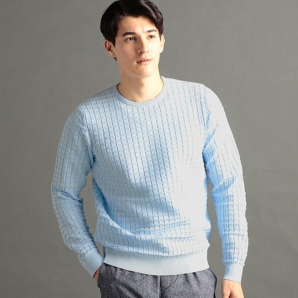 【NEW】ムッシュニコル（MONSIEUR NICOLE）/ブロックジャカード クルーネックニットの通販は