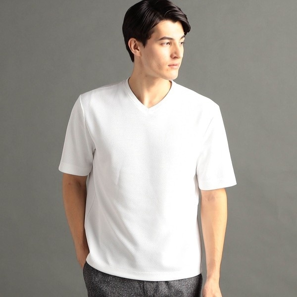 ムッシュニコル（MONSIEUR NICOLE）/グラフィックジャカード VネックTシャツ