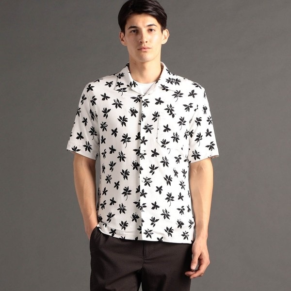 ムッシュニコルエクストラ（MONSIEUR NICOLE ex/tra）/【ex/tra】フラワープリント オープンカラーシャツ