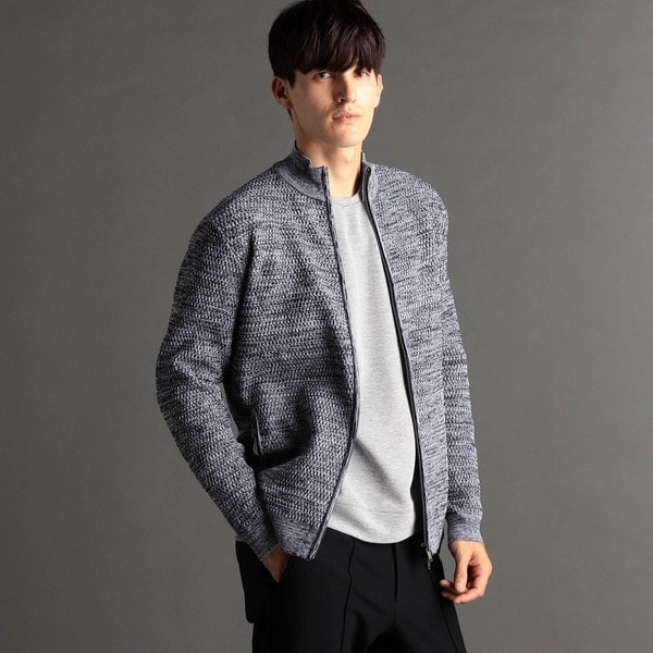 ムッシュニコル（MONSIEUR NICOLE）/ダイヤジャカード ドライバーズニットブルゾン