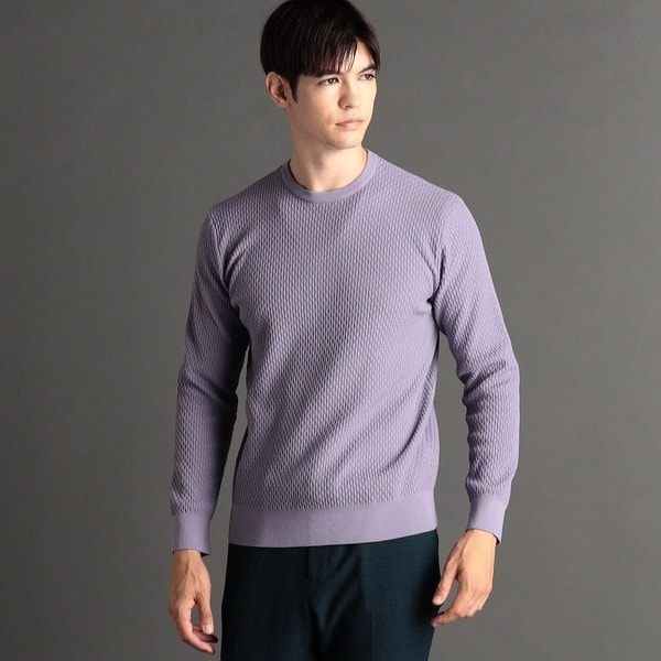 ムッシュニコルエクストラ（MONSIEUR NICOLE ex/tra）/【ex/tra】ジオメトリックジャカード クルーネックニット