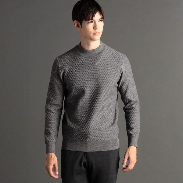 ムッシュニコルエクストラ（MONSIEUR NICOLE ex/tra）/【ex/tra】ダイヤジャカード モックネックニット