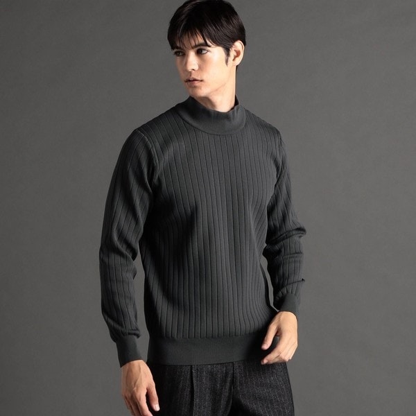 ムッシュニコル（MONSIEUR NICOLE）/ワイドリブ モックネックニット