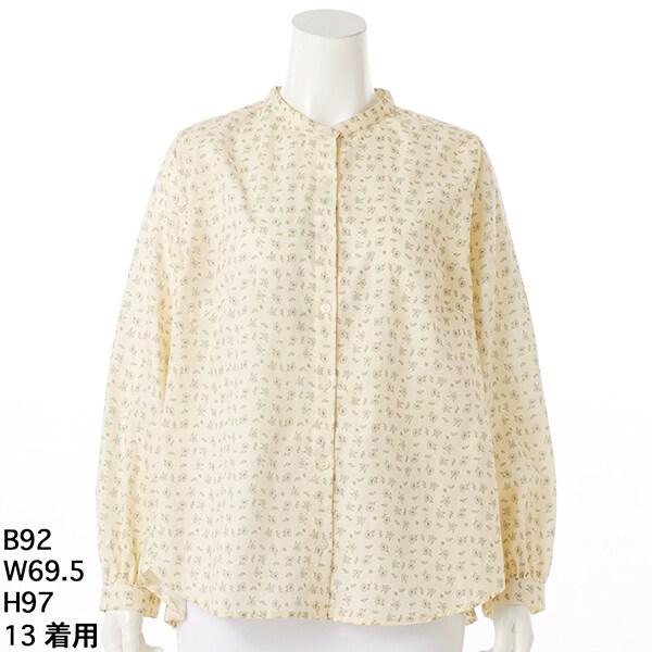 グリーンノート（gree*n[nout]）/コットンビエラフラワープリントブラウス【グリーンノート】【大きいサイズ】【13号・15号・19号】の通販は