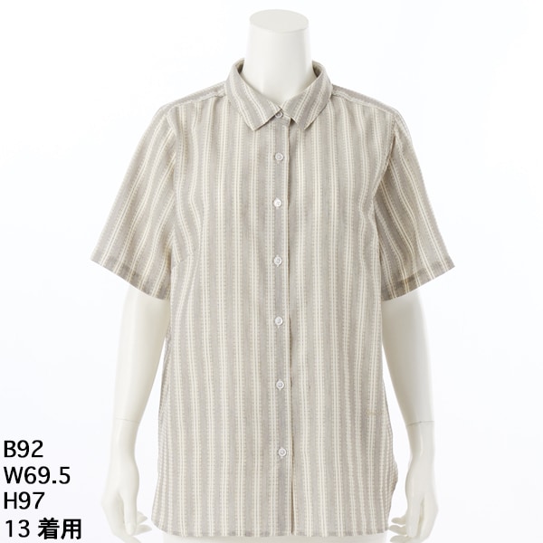 グリーンノート（gree*n[nout]）/ドビーストライプ裏使いブラウス