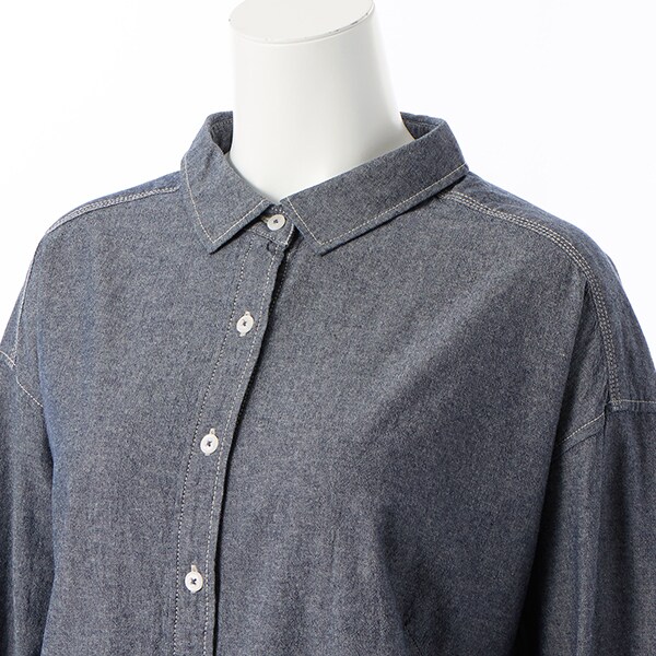 グリーンノート（gree*n[nout]）/ダンガリーシャツ【グリーンノート】【大きいサイズ】【レディース】【L・LL号】 NEW】グリーンノート（gree*n[nout]）/ダンガリーシャツ【グリーン