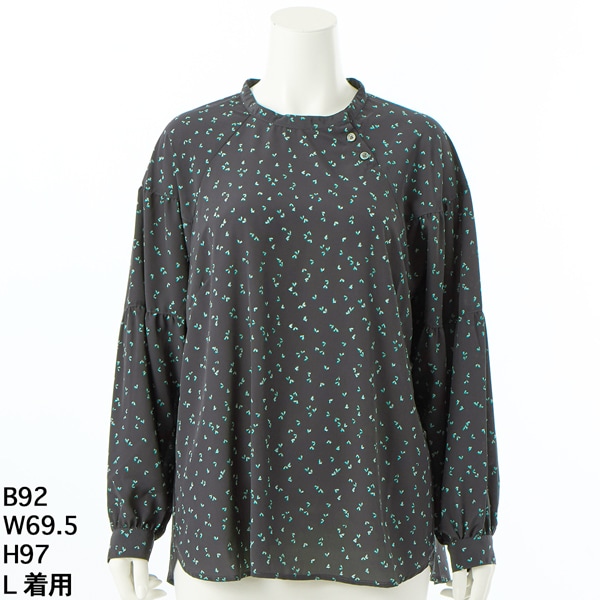 グリーンノート（gree*n[nout]）/小花プリントブラウス【グリーンノート】【大きいサイズ】【レディース】【L・LL号】