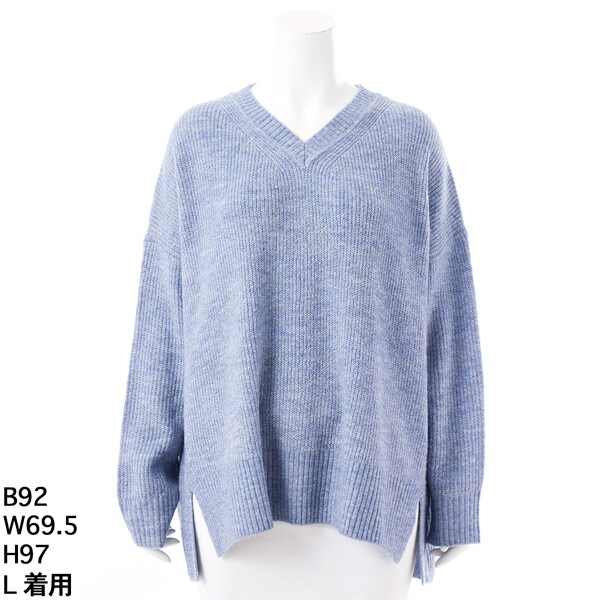 グリーンノート（gree*n[nout]）/Vネックチュニックニット【グリーン