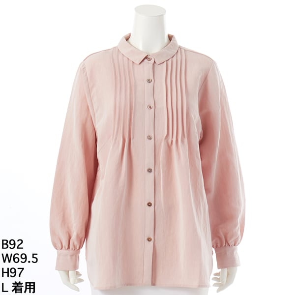 【NEW】グリーンノート（gree*n[nout]）/ピンタックブラウス【グリーンノート】【大きいサイズ】【レディース】【L・LL号】