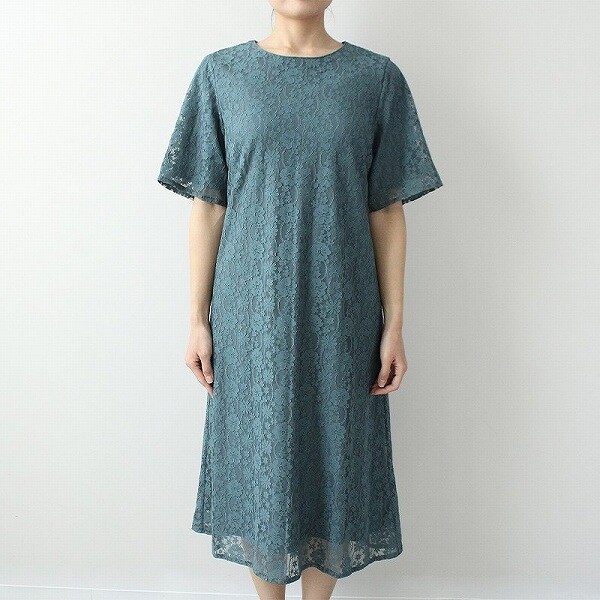 エムビー ミントブリーズ　（MB mint breeze）/【大きいサイズ】【セレモニー】 総レース Ａライン ワンピース エムビー ミントブリーズ （MB mint breeze）/【大きいサイズ