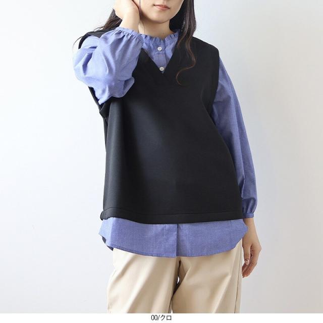 エムビー ミントブリーズ　（MB mint breeze）/【MB】【Ｌ〜６Ｌ】レイヤードライク ニット プルオーバーの通販は 6,468円