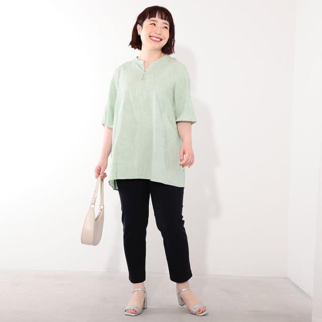 エムビー ミントブリーズ　（MB mint breeze）/【大きいサイズ】カットジャガードチュニック_11