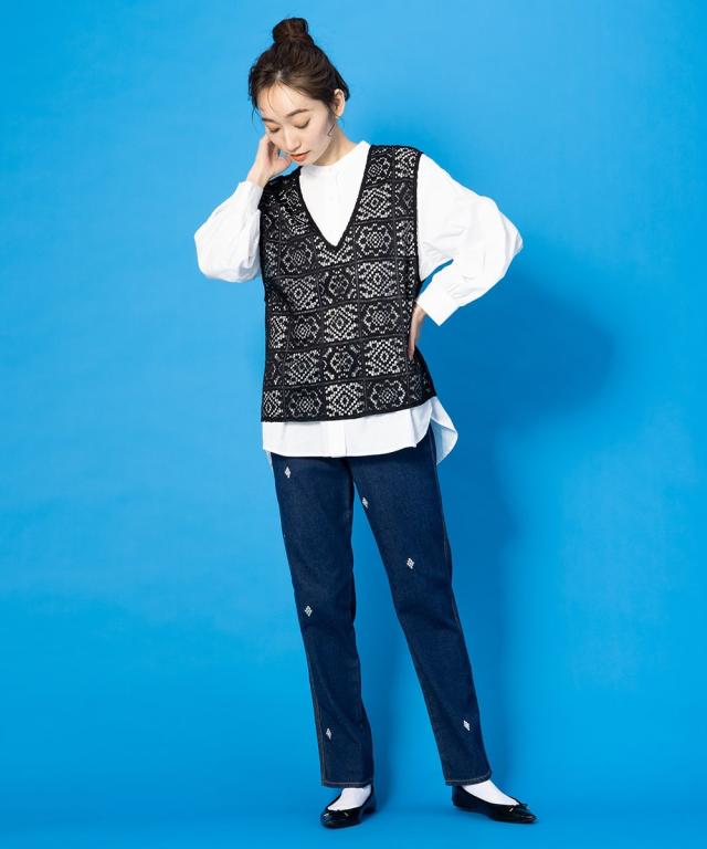 サブ ストリート/【大きいサイズ】 9号・15号・19号(M・3L・5L) クロシェ風レースベストアンサンブル サブ ストリート/【大きいサイズ】 9号・15号・19号(M・3L・5L