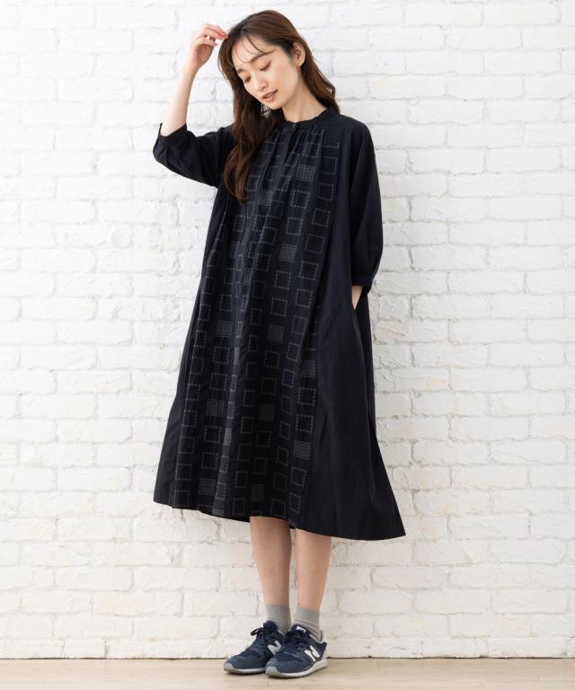 サブ ストリート/【大きいサイズ】 9号・15号(M・3L) スクエア刺繍ワンピース サブ ストリート/【大きいサイズ】 9号・15号(M・3L) スクエア刺繍