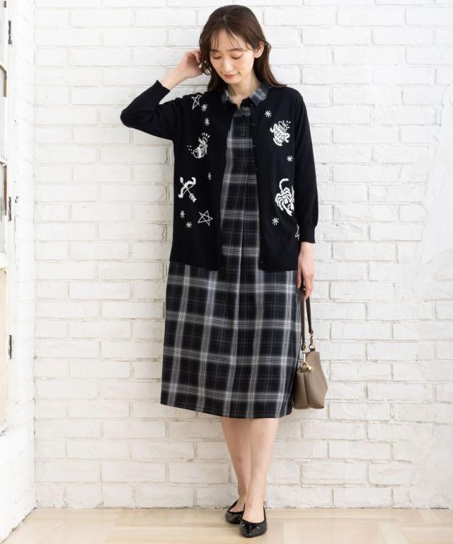 サブ ストリート（sab street）/【大きいサイズ】 9号・15号・19号(M・3L・5L) 星座モチーフ刺繍カーディガン サブ ストリート（sab street）/【大きいサイズ】 9号・15号・19号(M