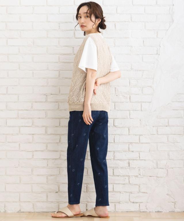 【大きいサイズ】 9・15・19号 【camifine】WGクロシェ風透かし編みベスト サブ ストリート（sab street）/【大きいサイズ】 9・15・19号