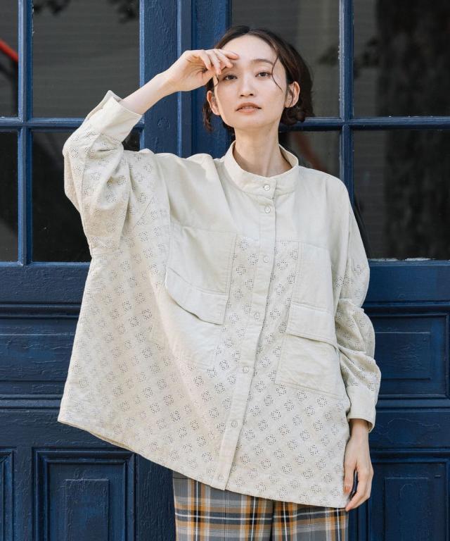 サブストリート（sab street）/【大きいサイズ】 15号(3L) コーデュロイエンブロイダリーシャツ